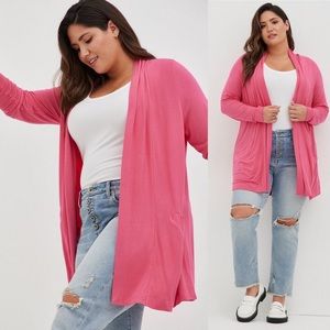 TORRID Super soft knit open cardigan pink size 0